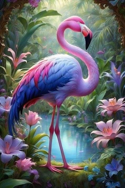 Flamingos Art Illustration, Geisha Artwork, Pink Flamingo Wallpaper, Social Media Hashtags, Flamingo Pictures, Beautiful Flamingo, Flamingo Art Print, Pink Swan, Tire Art