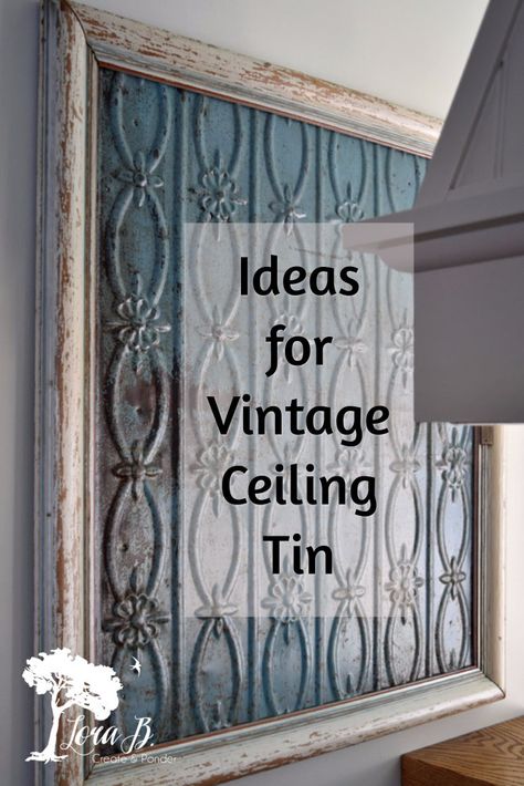 Repurposed Tin Ceiling Tiles, Diy Tin Ceiling Ideas, Vintage Ceiling Tiles Ideas, Antique Ceiling Tiles Ideas, Vintage Ceiling Tiles, Tin Ceiling Tiles On Wall, Tin Tiles Repurposed, Vintage Tin Ceiling Tile Ideas, Ceiling Tin Repurposed