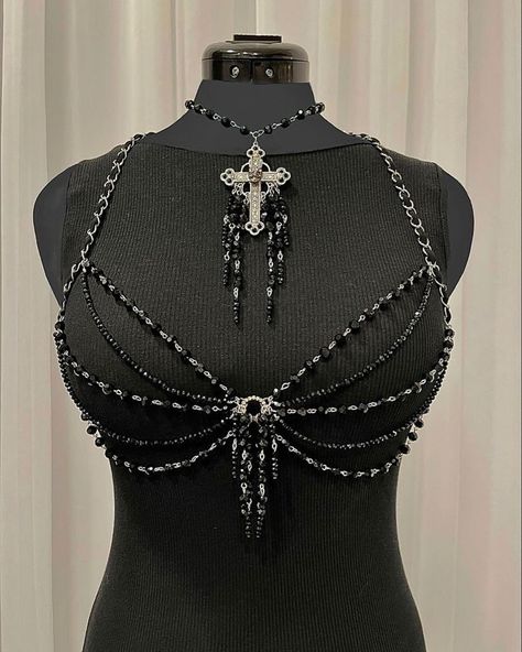 Bead Corset, Beaded Harness, Beaded Bralette, Diy Body Chain, Crystal Bralette, Chain Halter Top, Body Jewelry Diy, Beaded Bra, Diamond Shirt