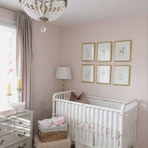 Pink Baby Room, Farmhouse Nursery Decor, Blush Pink Nursery, Pink Nursery Walls, Pink And Gray Nursery, Girl Nursery Pink