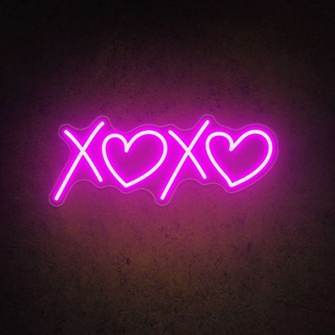 Xoxo Neon Sign, Xoxo Sign, Neon Signs Quotes, Pvc Moulding, Neon Quotes, Mommy Tattoos, Print Design Art, Classic Fonts, Wedding Neon Sign