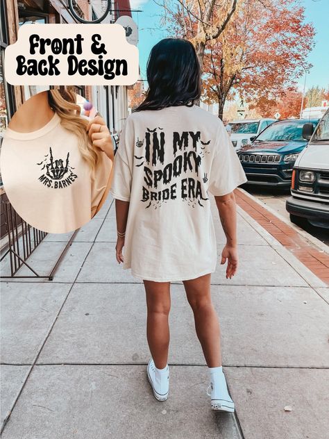 I Do Party, Spooky Bride, Halloween Engagement, Engagement Shirts, Halloween Bachelorette Party, Bachelorette Diy, Halloween Bride, Engaged Shirts, Bachelorette Shirt