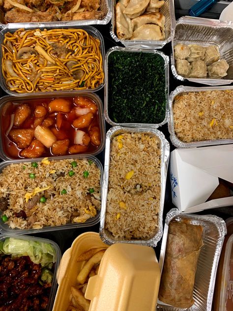 Chinese Takeout Party, Uk Chinese Takeaway, Chinese Food Takeaway, Indian Takeaway Aesthetic, British Chinese Takeaway, British Chinese Food, Chinese Take Out Aesthetic, Chinese Takeaway Aesthetic, Chinese Takeout Aesthetic