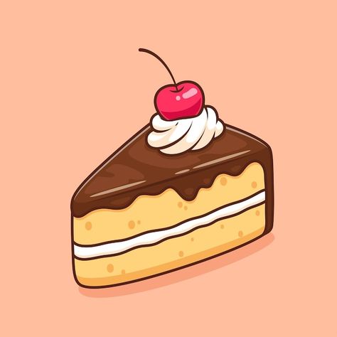 Cake Slice Cartoon, Cake Slice Drawing, Chocolate Cake Illustration, Cartoon Noses, Chocolate Drawing, Class Snacks, Ice Dessert, Dessert Drawing, Cake Cartoon