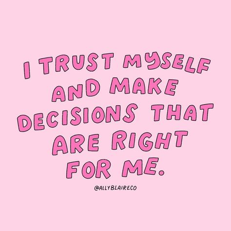 Trust is so important in any relationship! Do you trust yourself? Your relationship with yourself is like no other Building trust within yourself can be difficult. I know I sometimes struggle with feeling confident in my decisions. It’s not easy! I love this affirmation because it reminds me that all of my decisions have lead me to where I am now. Building that trust and confidence in yourself takes time, but it’s worth the effort. 💗 Quote inspo from Louise Hay 🫶🏻 #inspirationalquotes ... Trust Yourself Aesthetic, Quotes About Trusting Yourself, Trusting Yourself Quotes, Trust Quotes Relationship Positive, Trust In Yourself Quotes, How To Trust Yourself, Quotes About Decision, Take It Easy Aesthetic, Be Confident Quote