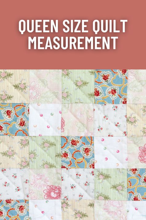 Ensure your quilts are the perfect fit with this guide to queen size quilt measurement! Find accurate dimensions to create beautiful quilts that drape perfectly on a queen bed. Ideal for quilters of all skill levels, this essential reference helps you achieve professional results every time. Save this guide for easy access during your next quilting project! Size Of Quilts For Beds, Easy Quilt Patterns Queen Size, Queen Size Quilt Measurements, Queen Quilt Size, Size Of Queen Quilt, Free Quilt Patterns For Queen Size Bed, Queen Size Quilt Pattern Easy, Quilt Measurement Chart, Queen Sized Quilt Patterns