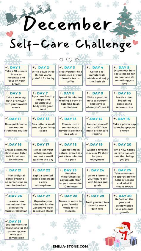 Self Care Calendar, Christmas Self Care, 30 Day Challenges, Self Care Challenge, Practicing Self Love, Self Care Bullet Journal, Self Confidence Tips, Confidence Tips, A Better Me