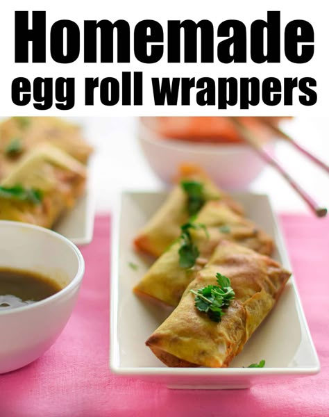 How to make homemade egg roll wrappers from scratch. Easy way to create your favorite appetizer at home! Then deep fry or air fry and enjoy! Egg Roll Wrapper Recipes Easy, Eggroll Wrapper Recipes, Egg Roll Wrapper Recipes, Pizza Egg Rolls, Air Fryer Egg Rolls, Egg Roll Wrapper, Egg Roll Wraps, Ground Beef Breakfast, Easy Dinner Recipes For Kids