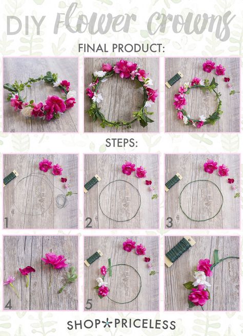 EASY DIY FLOWER CROWNS Crown With Flowers, Diy Flower Crowns, Săpunuri Handmade, Diy Flower Crown, Crown For Kids, Fleurs Diy, Diy Crown, Diy Projektit, Diy Bebe