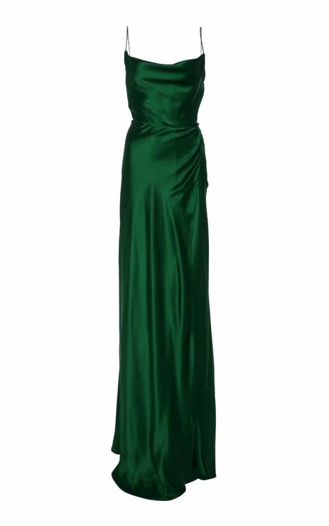 Long Green Silk Dress, Green Silk Dress Long, Green Silk Gown, Green Dress Aesthetic, Green Silk Dress, Green Prom Dresses, Long Green Dress, Green Silk Dresses, Prom Dress Inspo