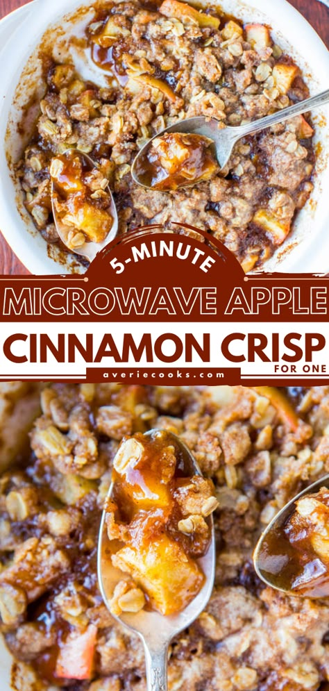 Mini Apple Crisp Microwave, Breakfast Apple Crisp For One, Healthy Apple Crisp Microwave, One Person Apple Crisp, Microwaveable Apple Crisp, Microwave Apple Crisp For One, Baked Apple Microwave Recipe, Single Serving Apple Crisp Microwave, Single Serve Microwave Apple Crisp