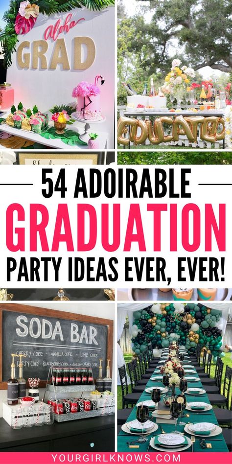 Graduation Food Ideas Grad Parties, Food Table Graduation Party, Decorating Ideas For Graduation Party, Senior Party Themes, Boys Graduation Party Ideas Decoration, Dessert Table Ideas Graduation Party, Graduation Table Decorations Ideas, Outdoor Graduation Party Ideas Backyards, Backyard Graduation Party Ideas Outdoor