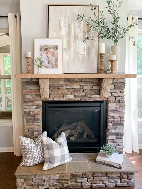 September Mantle Decor, Coastal Mantel Decorating Ideas, Autumn Mantel Decor, Mantal Decor, Chimney Decor, Hearth Decor, Mantel Styling, Farmhouse Mantle Decor, Farmhouse Fireplace Decor