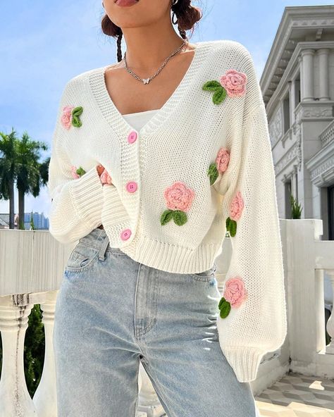 ✨Pre-order only, S(8) - XL(16)✨ Woollen Tops For Women, Dress Designs For Stitching, Winter Tops For Women, Crochet Bodycon Dresses, Crochet Sweater Design, Woolen Tops, Aesthetic Sweaters, Trendy Outfits Indian, Drop Shoulder Cardigan