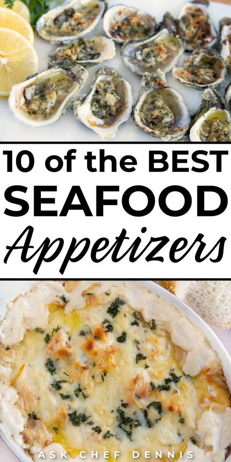 If you’re looking for the Best seafood appetizers, let Chef Dennis help you out. These tried and true seafood appetizer recipes are guaranteed to wow your guests at your next dinner party or family get-together. If you have a party, shower, or any kid of function coming up, these appetizers are perfect! These recipes feature all different forms of seafood. Choose your favorite and make them today! Seafood Appetizer Recipes, Seafood Appetizers Easy, Seafood Dinner Party, Cold Appetizers Easy, Delicious Seafood Recipes, Recipe For Breakfast, Shrimp Appetizers, Best Seafood Recipes, Easy Seafood