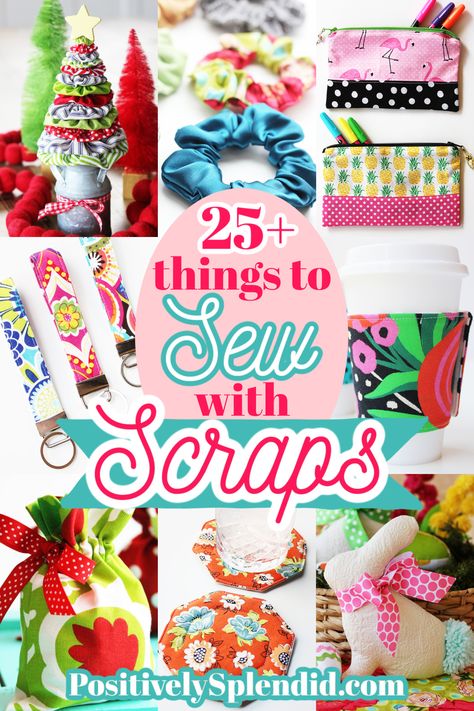 25+ Scrap Fabric Projects to Use Up Your Stash! No Sew Ideas, Burp Cloths Diy, Quick Sew, Scrap Fabric Crafts, Scrap Fabric Projects, Sewing Machine Projects, Sew Projects, Dolls Diy, Small Sewing