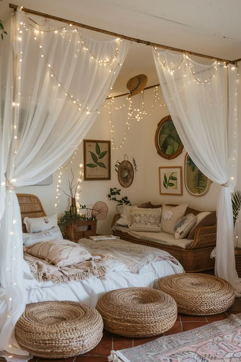 Boho Style Bedroom, Dream Bedroom Inspiration, Stil Boho, Bedroom Decor Cozy, Makeover Bedroom, Cozy Room Decor, Dreamy Bedrooms, Dream Room Inspiration, Room Makeover Bedroom