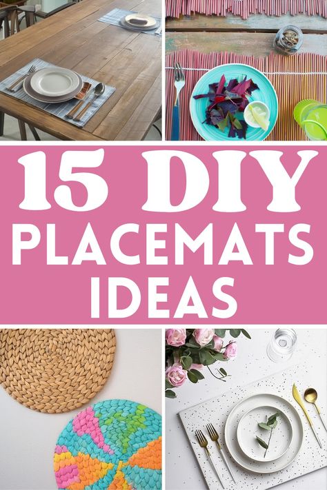 15 Easy DIY Placemats Ideas Diy Plate Mats, Plate Mats Ideas Diy, Diy Underplate Ideas, Diy Wedding Placemats, Diy Woven Placemats, Diy Place Mats Ideas, Placemat Alternative, Plate Mats Ideas, Diy Placemats For Kids