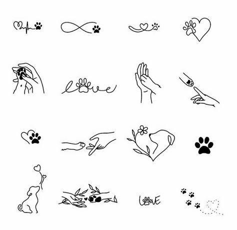 Dogs Tattoo Ideas For Women, Tattoo Ideas Cat And Dog, Matching Dog Tattoos For Couples, Couple Dog Tattoo, Mini Tatoos Woman, Small Pet Tattoos Cat, Pet Tattoos For Women, Vet Med Tattoo Ideas, Pet Tattoo Ideas Dogs