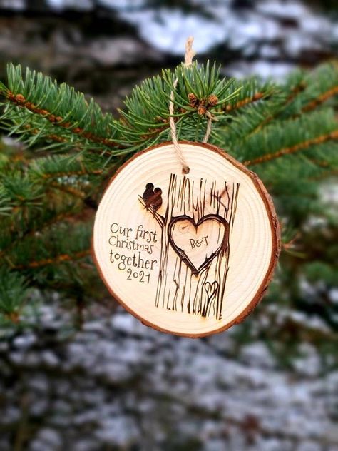 Check out this item in my Etsy shop https://www.etsy.com/listing/888588724/our-first-christmas-together-2021 Two Birds On A Branch, First Christmas Together Ornament, Our First Christmas Together, Couples Christmas Ornament, Birds On A Branch, Christmas Craft Fair, Workshop Studio, Rustic Ornaments, First Christmas Together