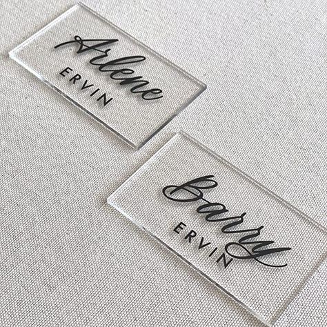 Acrylic Seating Cards, Acrylic Place Cards Table Setting, Acrylic Wedding Name Place Cards, Name Plates Wedding Place Settings, Acrylic Name Plates Wedding, Seating Name Cards, Acrylic Name Cards, Place Cards Acrylic, Diy Place Settings