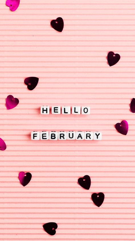 HELLO FEBRUARY beads message typography on pink | free image by rawpixel.com / KUTTHALEEYO Word Typography, February Wallpaper, Valentines Wallpaper Iphone, Hello February, Hello June, Hello July, Valentines Wallpaper, Valentines Day Background, Holiday Wallpaper