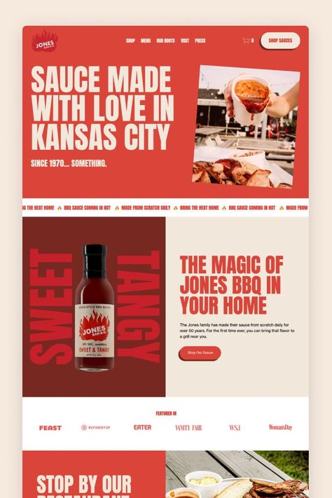 Website Examples Inspiration, Website Design Examples, Food Truck Website Design, Cool Website Design Layout, Sauce Website Design, Best Website Design Inspiration, Restaurant Web Design Inspiration, Fast Food Website Design, Website Restaurant Design