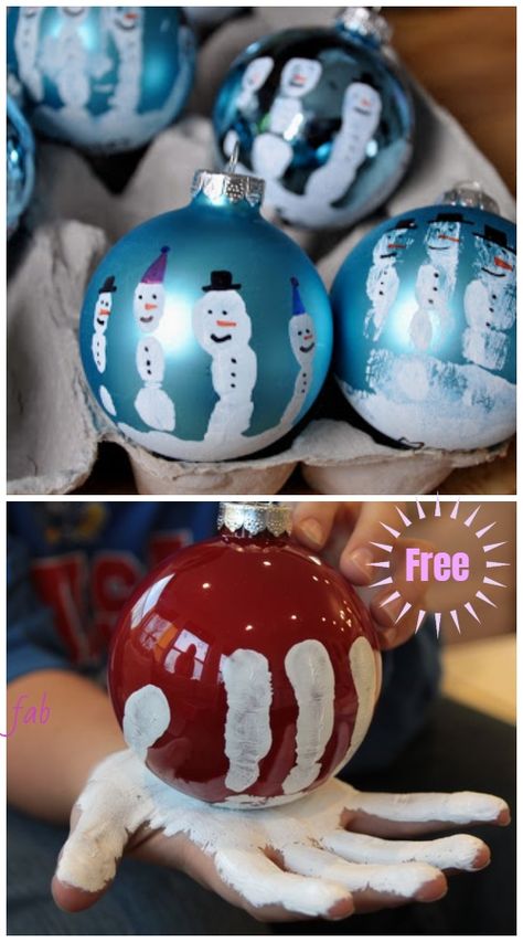 Christmas Craft: Kids Handprint Snowman Ornament DIY Tutorials Handprint Snowman, Christmas Craft Kids, Kids Christmas Crafts Ornaments, City Craft, Joululahjat Diy, Baby Christmas Crafts, Circle City, Garland Ideas, Preschool Christmas Crafts