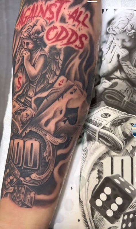 Hood Arm Sleeve Tattoos, The Root Of All Evil Tattoo, Valluco 956 Tattoo, Lifes A Risk Carnal Tattoo, Tattoos With Red Ink Men, Meaniful Tattoos For Men, C.r.e.a.m Tattoo, By Any Means Tattoo, Hustle In Silence Tattoo