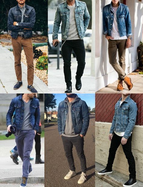 How to Wear a Denim Jacket | The Art of Manliness Denim Jacket Men Outfit, Denim Outfit Men, Dark Denim Jacket, Jean Jacket Outfits, Denim Jacket Outfit, Denim Jacket Fashion, Jean Jacket Men, Men Stylish Dress, Jackets Men Fashion