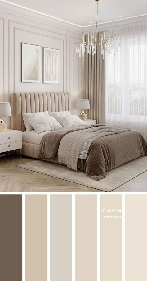 Beige Room, Bedroom Color Combination, Neutral Bedroom Decor, Bedroom Colour Palette, Classy Bedroom, Beige Bedroom, Bedroom Wall Colors, 아파트 인테리어, Bedroom Color Schemes