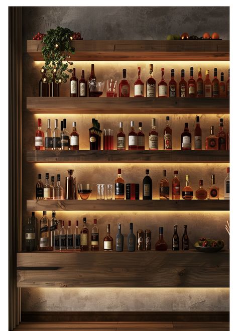 Restaurant Bar With Tv, Bar In Apartment Ideas, Bar With Stone Wall, Bar Shelf Lighting Ideas, Walk Up Bar Ideas, Restaurant Bar Shelving, Bar Built In, Tiny Bar Ideas, Bar Ideas For Restaurants