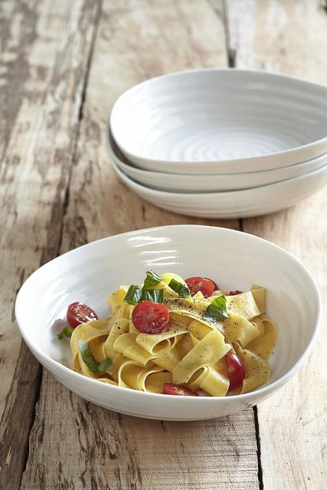 Sophie Conran for Portmeirion: Award Winning Tableware and Cookware - Portmeirion UK White Pasta Bowls, Sophie Conran, White Pasta, Pasta Bowl Set, Pasta Bowl, Special Dinner, Pottery Inspiration, Set The Table, Tableware Collection