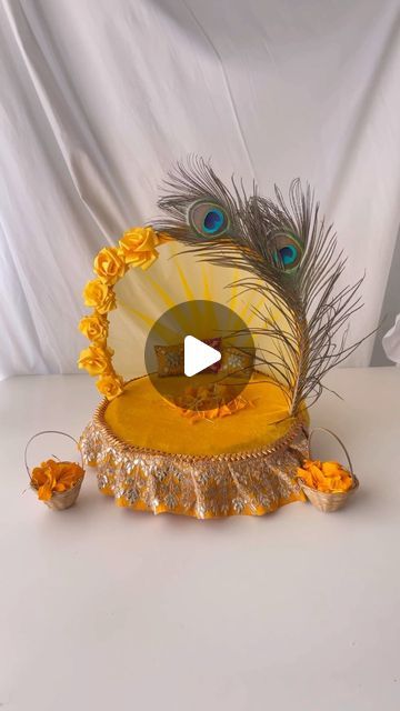 Small Matki Decoration For Janmashtami, Janmashtami Julha Decoration, Krishna Aasan Decoration, Diy For Janmashtami, Decoration For Krishna Janmashtami, Easy Janamashtmi Decoration Ideas, Janamashtmi Activity For Kids, Decoration Idea For Janmashtami At Home, Krishna Decoration Ideas At Home