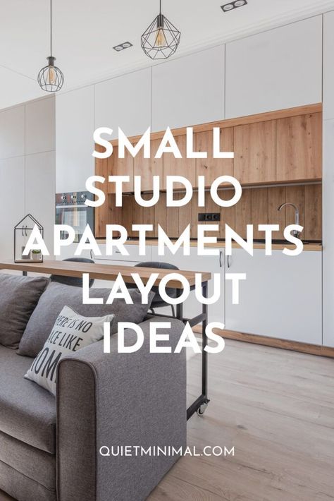 small studio apartment layouts Apartment Bedroom Minimalist, Dividers For Studio Apartments, Small Studio Layout, Minimalist Apartment Living Room, Modern Studio Apartment Ideas, Tiny Studio Apartments Layout, Studio Type Apartment, Studio Apartment Plan, Apartment Furniture Layout