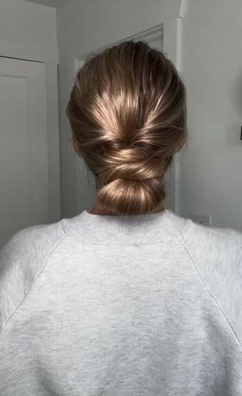 Here’s an easy peasy low bun updo for you to try out with me. Just follow along with this step-by-step tutorial. Low Bun Hairstyles With Extensions, Easy Daily Updos Simple, Quick Updo Long Hair, Chic Easy Updo, Vertical Buns Hairstyle, Low Chic Bun, Easy Lower Bun Hairstyles, How To Use A Bun Donut Long Hair, Mid Head Bun