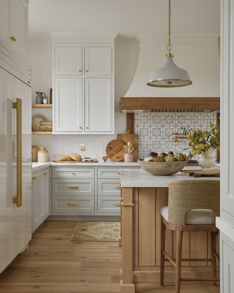 White herringbone backsplash kitchen