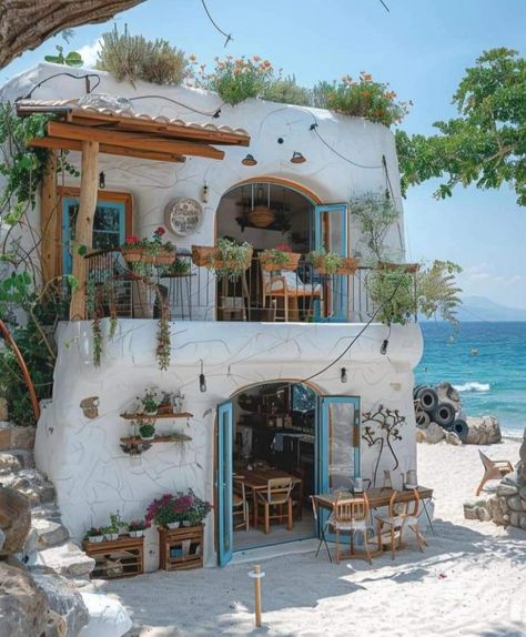 Tiny Beach House Interior, Malta House, Small Beach Cottages, House Near Beach, Small Dream Homes, Houses By The Beach, Trip To Jamaica, Tiny Beach House, House On The Beach