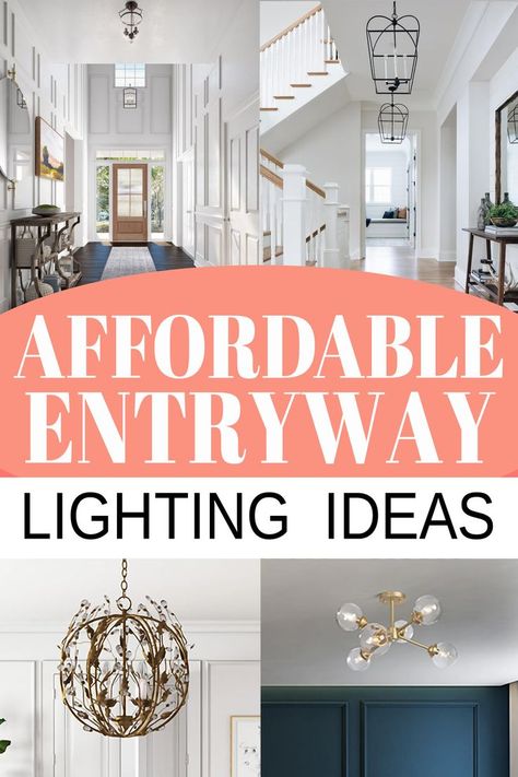 Illuminate your space with these welcoming entryway lighting ideas. From awkward spaces to low ceilings, we have included tips on choosing a foyer light that leaves a bright first impression of your home. Ideas for every space, style and budget. Flush Mount Entryway Lighting, Small Entryway Light Fixture, Entryway Light Fixture Low Ceiling, Entryway Lighting Ideas, Entry Light Fixture, Entry Way Lighting, Foyer Lighting Fixtures Entryway, Affordable Pendant Lighting, Entryway Pendant Lighting