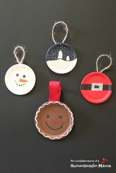 Christmas Canning, Mason Jar Lids Crafts, Jar Lid Crafts, Make Ornaments, Mason Jar Lids Ornaments, Mason Jar Christmas Crafts, Craft Workshop, Believe Christmas, Canning Lids