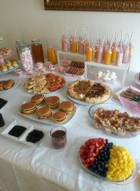 1st Birthday Brunch, Breakfast Parties, Birthday Brunch Ideas, First Birthday Brunch, Breakfast Brunch Party, Birthday Sleepover Ideas, Girls Brunch, Parties Ideas, Ideas Baby Shower