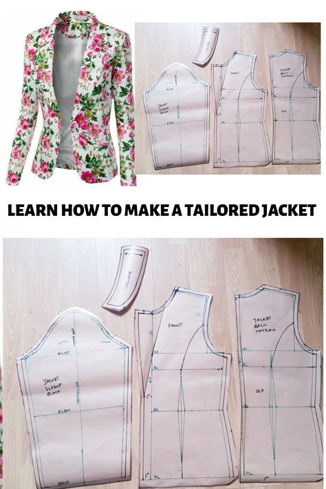 Pola Jaket, Projek Menjahit, Blazer Pattern, Sewing Clothes Women, Sewing Tutorials Clothes, Fashion Design Patterns, Fashion Sewing Tutorials, Jacket Pattern Sewing, Couture Sewing Techniques