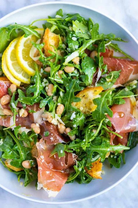 Lemony White Bean Salad with Prosciutto Lemony White Bean Salad, فاصوليا بيضاء, White Bean Salad Recipes, Bean Salads, Sommer Mad, Lots Of Food, White Bean Salad, Bean Salad Recipes, One Pot Dinners