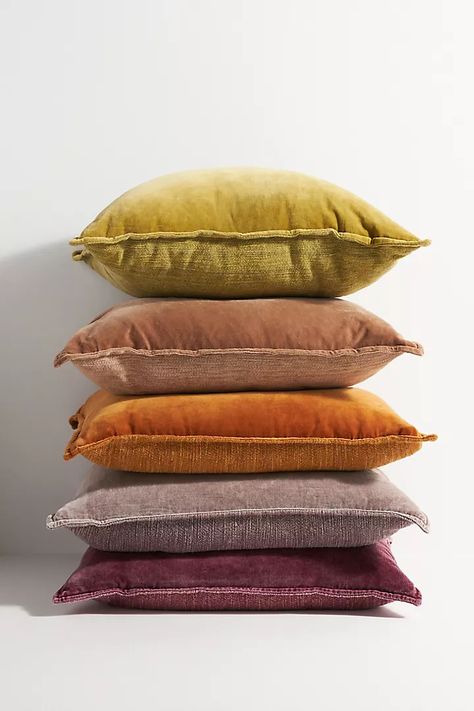 Velvet Trova Pillow | Anthropologie Velvet Accent Pillows, Chartreuse Pillow, Anthropologie Pillows, Picnic Shoot, Velvet Decor, Luxury Picnic, Green Pillow Covers, Linen Cushions, Throw Pillows Bed