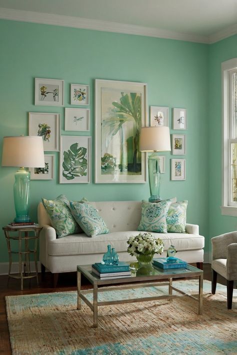 Discover the ultimate guide to 2024's minty fresh trend with mint condition and refreshing accents. Uncover the top secrets for a stylish and refreshing year ahead. #ad     #Colortrend #wallpaint2024  #color2024  #DIYpainting  ##DIYhomedecor  #Fixhome Mint Green Paint Walls, Mint Green Living Room Ideas, Mint Green Living Room, Mint Interior Design, Mint Living Rooms, Mint Green Room, Mint Green Rooms, Mint Room, Mint Green Walls