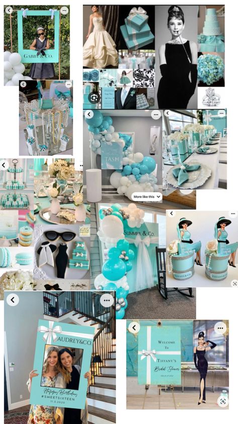 Tiffany Blue Party Decorations, Tiffanys Decor, Tiffany Blue Party, Breakfast At Tiffanys Party Ideas, Tiffany Themed Bridal Shower, Tiffany Birthday Party, Tiffany Birthday, Tiffany Baby Showers, Turquoise Party