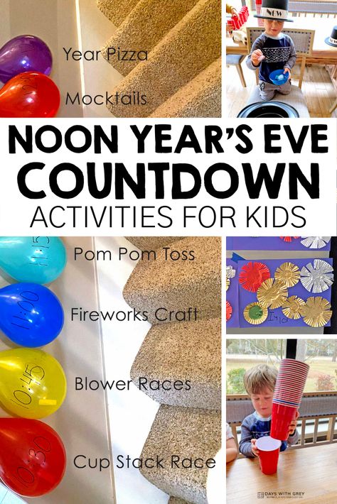 New Years Food Kid Friendly, New Year Eve Toddler Activities, New Years Kids Countdown, New Years Ever For Kids, New Years Eve Kid Activities, New Years Eve Balloon Pop For Kids, New Years Count Down Activities For Kids, New Years Even With Kids, New Year’s Eve Sensory Bin