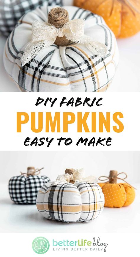 Diy Fabric Pumpkins, Fall Pumpkin Crafts, Fabric Crafts Diy, Diy Fabric Crafts, Thanksgiving Decorations Diy, Fall Sewing, Easy Fall Crafts, Fall Thanksgiving Decor, Fall Halloween Crafts