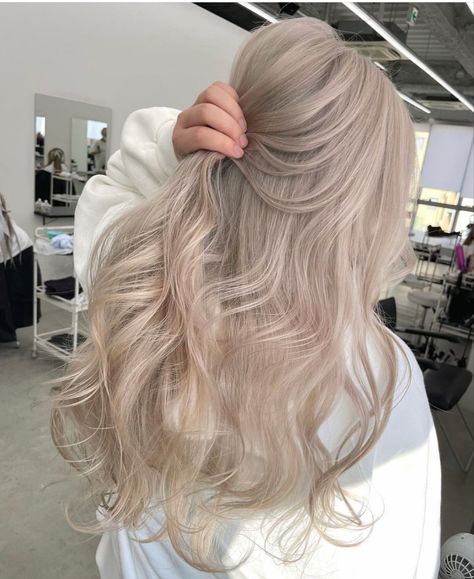 Beige Hair Color, Ashy Blonde Hair, Champagne Blonde Hair, Ice Blonde Hair, Beige Blonde Hair, Ash Blonde Hair Colour, Beige Hair, Korean Hair Color, Ash Hair Color