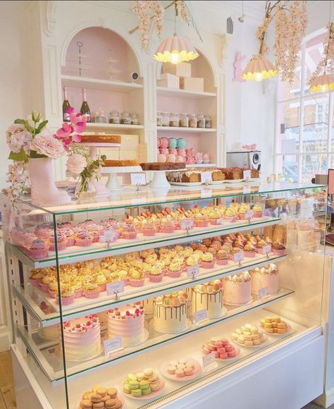 Cake Shop Interior, Cake Shop Design, Boutique Patisserie, Electric Colors, Bakery Shop Design, Dream Bakery, Cute Bakery, Bakery Store, Bakery Interior